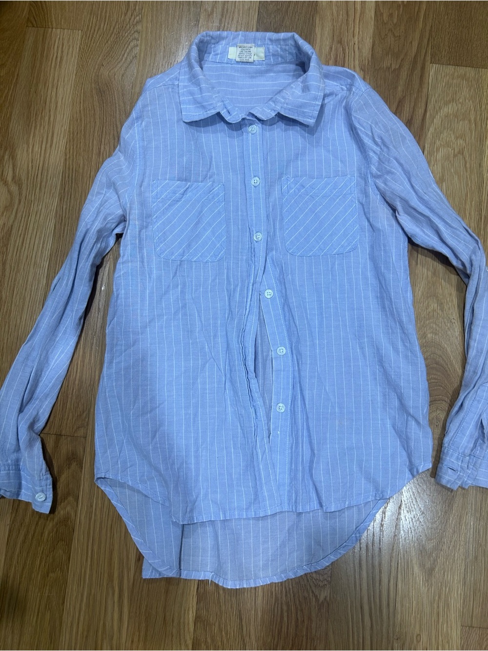 Light Blue Striped Button-Down Shirt - Women's Classic